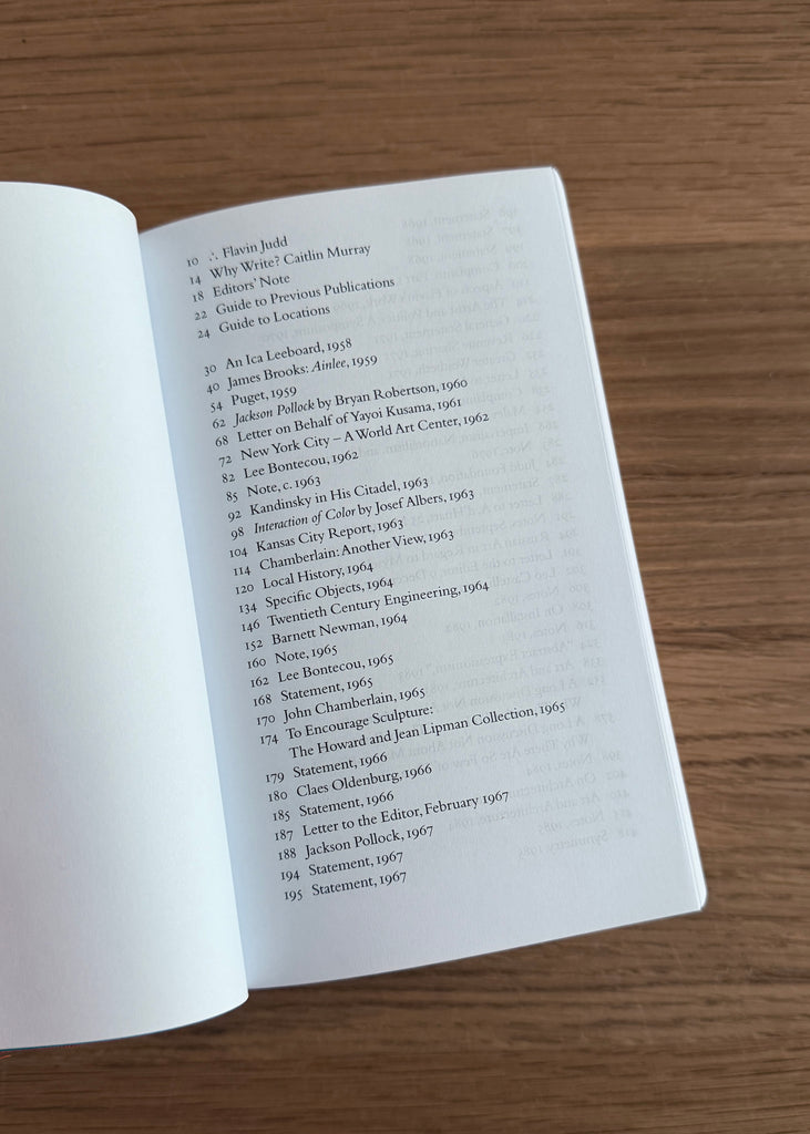 Donald Judd Writings